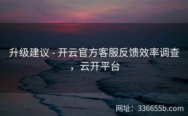 升级建议 - 开云官方客服反馈效率调查，云开平台